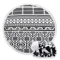 100% cotton Large Round Beach Blanket with Tassels Ultra Soft Super Water Absorbent Multi-Purpose Towel 59 inch